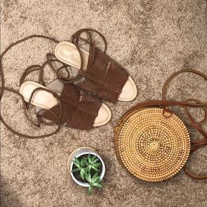 EUC ASOS Suede lace up Sandals